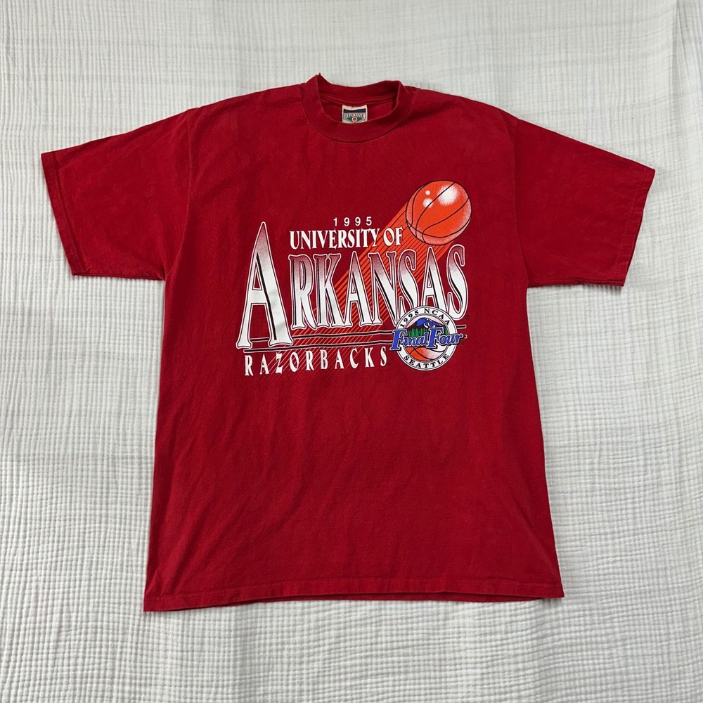 VTG 1995 University of Arkansas Razorback NCAA Basketball Final Four Seattle Tee
